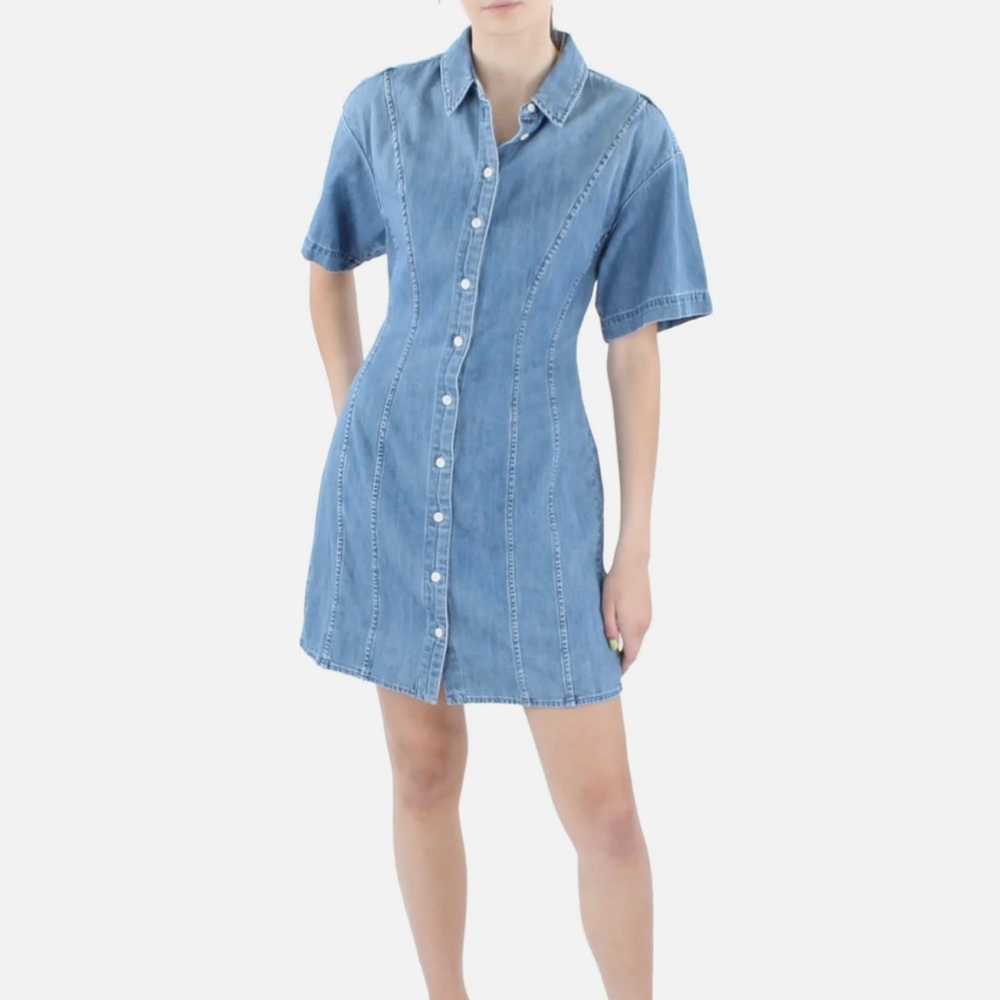 FRAME denim seam detail dress